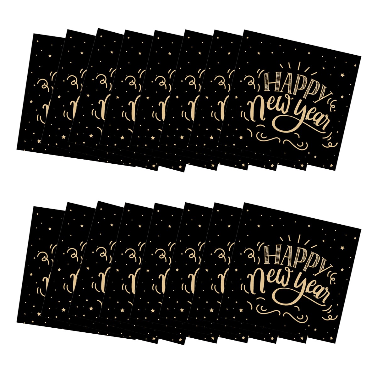 Black & Gold New Year Napkins- 16 Pcs